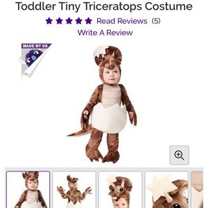 Toddler Tiny Triceratops Dinosaur Costume